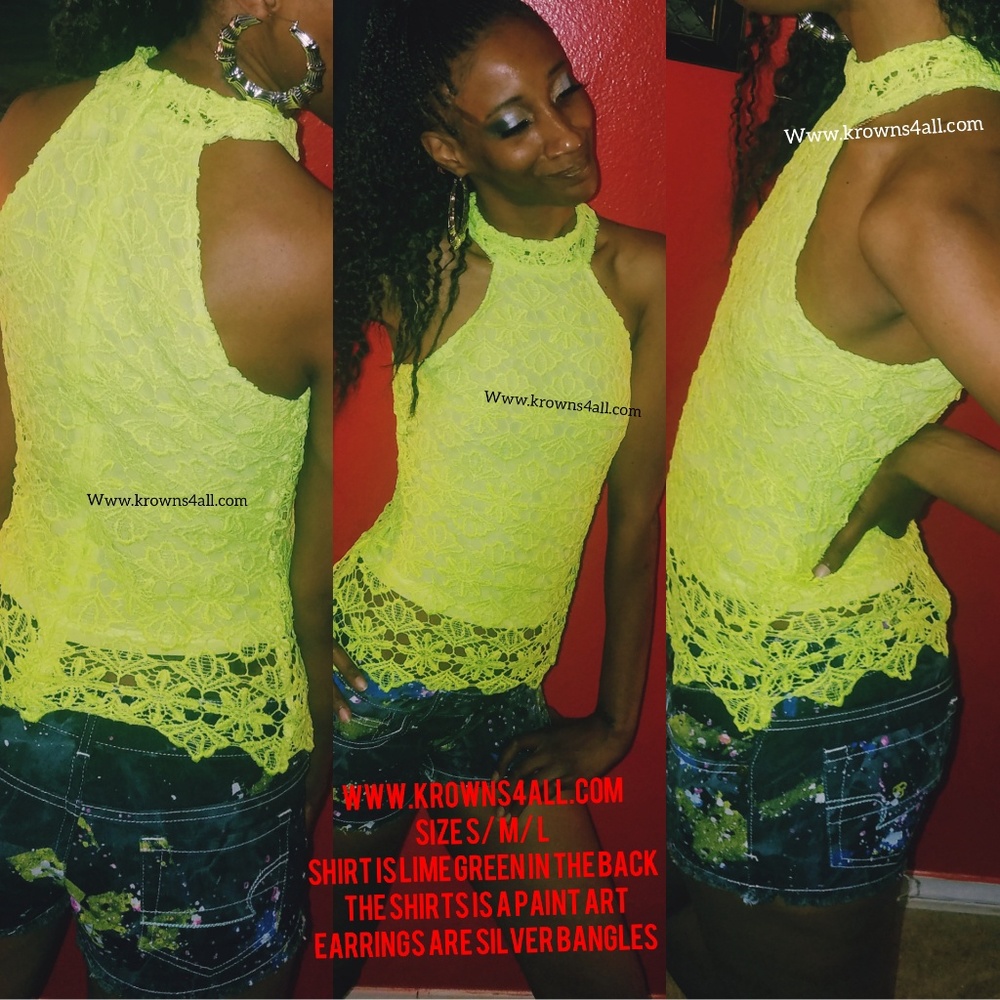Lime green top